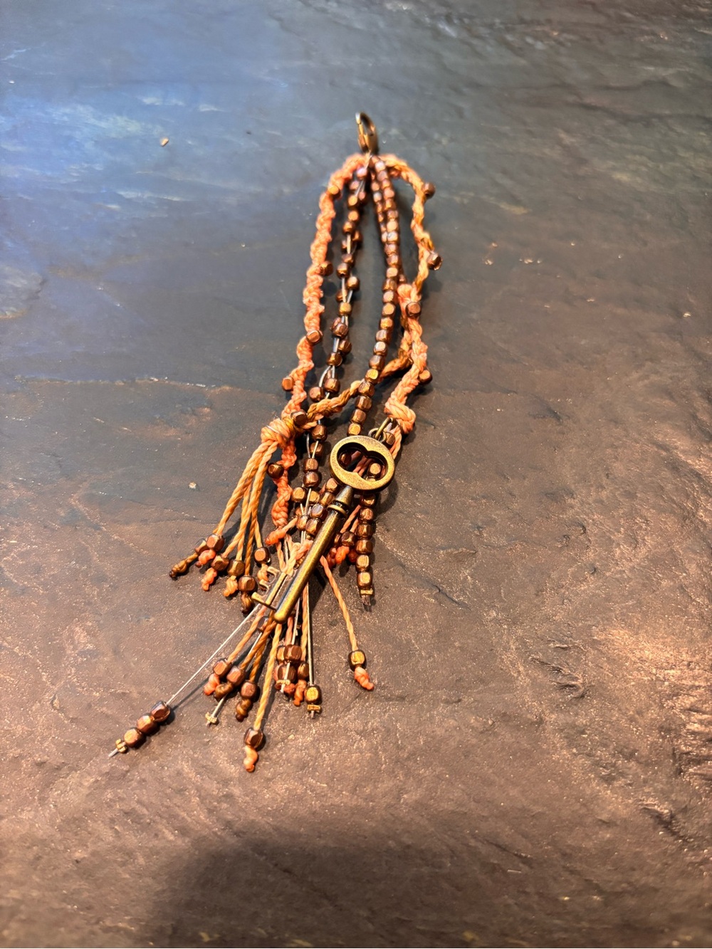 Boho style Bag Charm in Copper and Brown